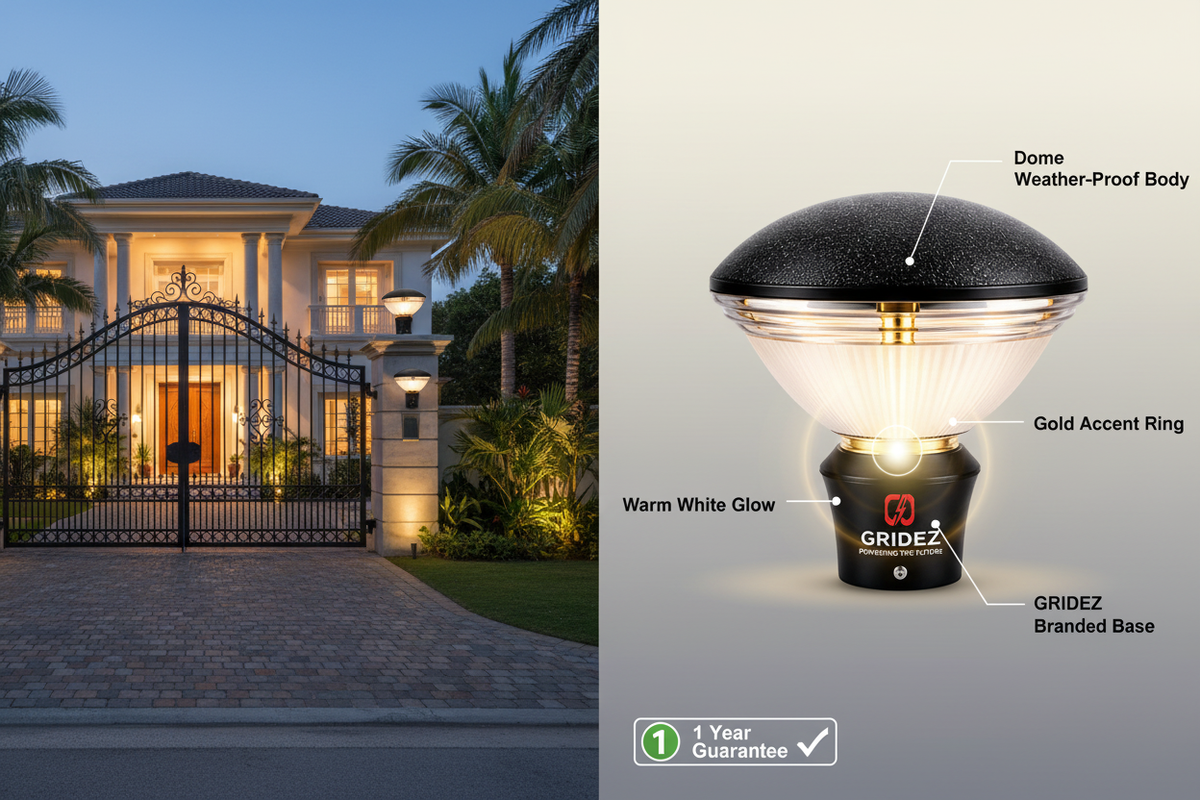GRIDEZ Gate Light Home Exterior
