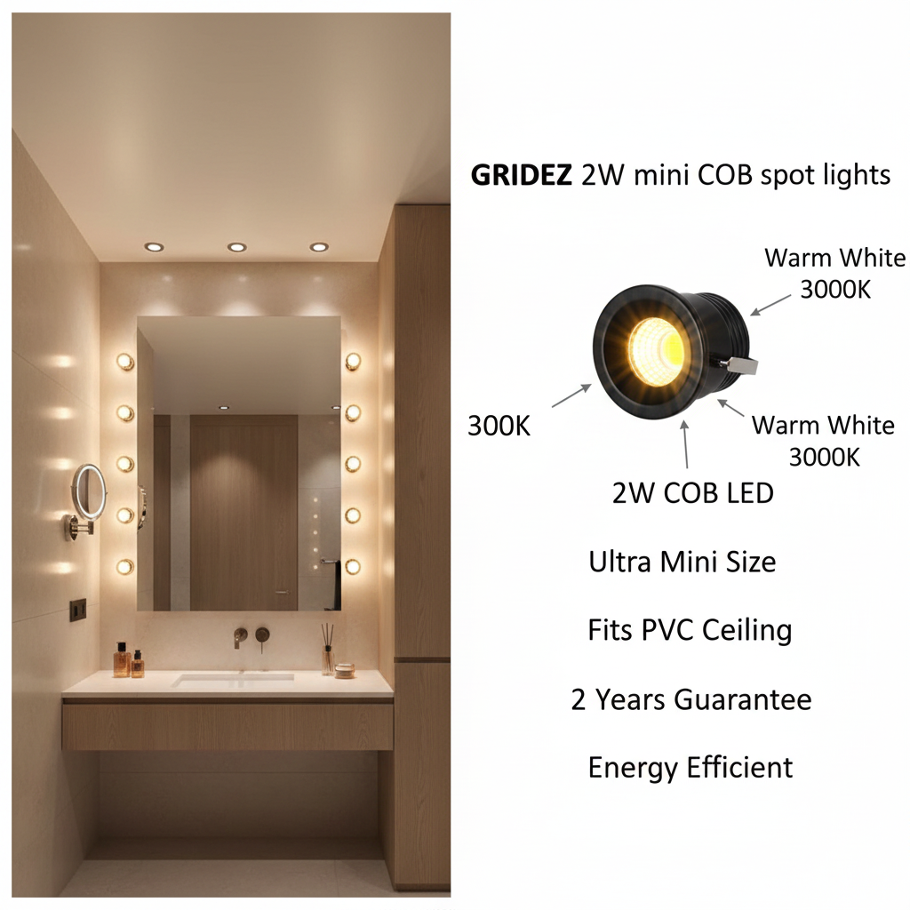 GRIDEZ 2W Mini Spot Light - Small Size PVC Ceiling